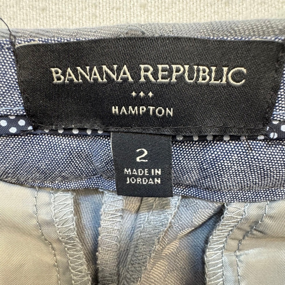 Banana Republic Pants Womens 2 Gray Hampton Jacquard Alloy Slim Trousers - Picture 5 of 13